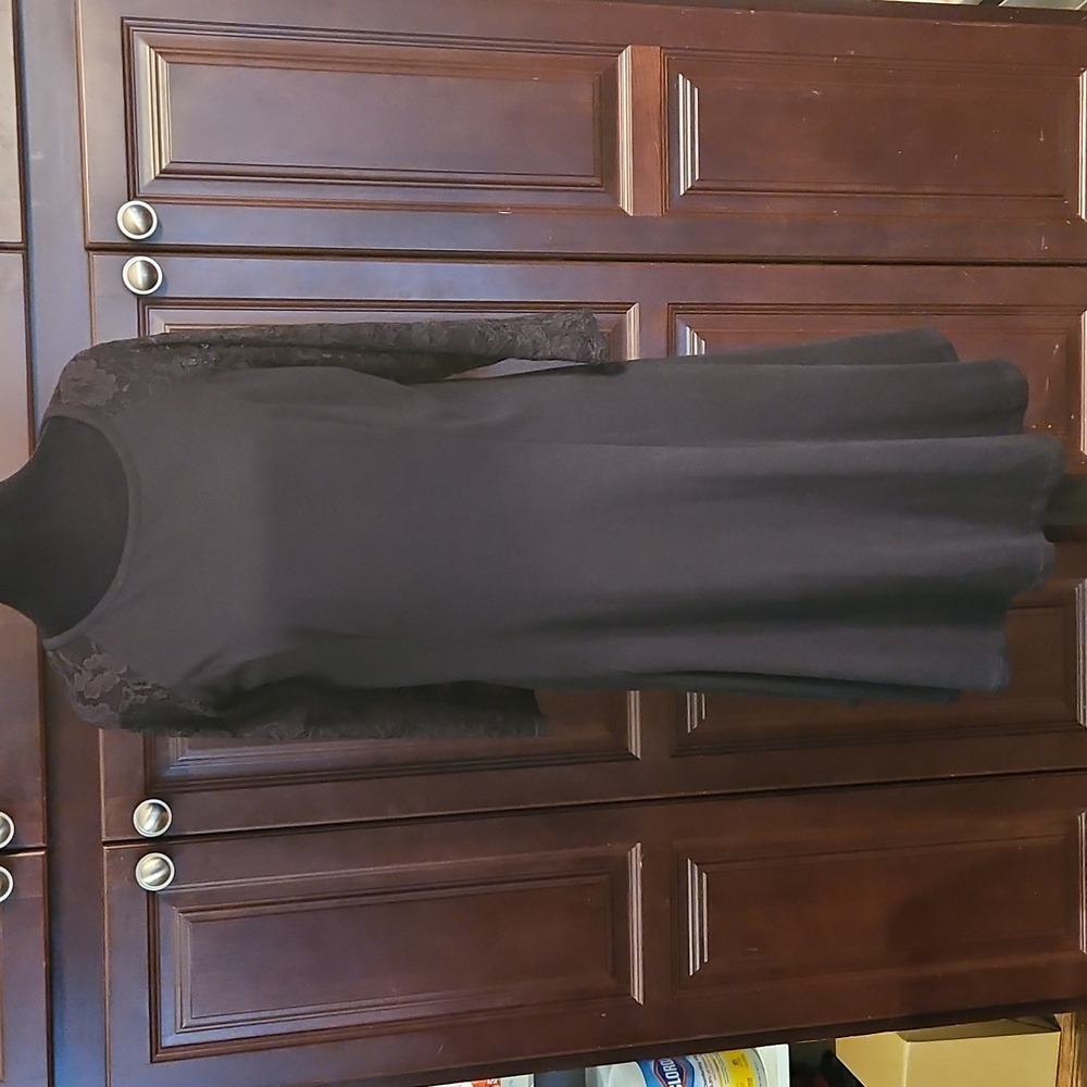 TORRID BLACK JERSEY & LACE TRAPEZE Midi DRESS Aline